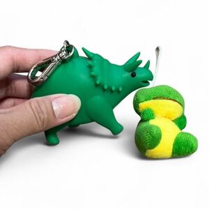 Bath & Body Works Green Dinosaur Hand Sanitizer holder and keychain